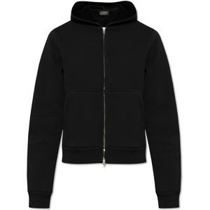 Balenciaga, Sweatshirts & Hoodies, Heren, Zwart, S, Katoen, Geknipte hoodie