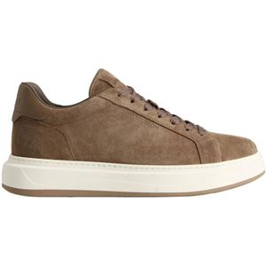 Woolrich, Schoenen, Heren, Beige, 41 EU, Suède, Taupe Suede Arrow Sneakers