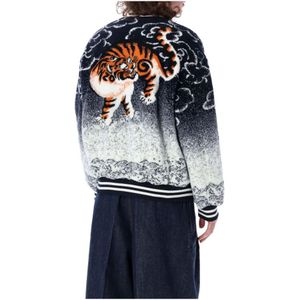 Kenzo, Jassen, Heren, Veelkleurig, M, Wol, Tijgerbomberjas Multicolor Buitenkleding