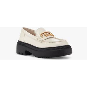 Fendi, Schoenen, Dames, Wit, 40 1/2 EU, Leer, Stijlvolle witte leren loafers