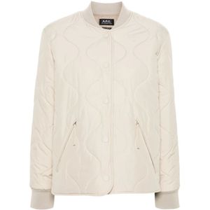 A.p.c., Jassen, Dames, Beige, S, Polyester, Witte Parka voor Vrouwen Aw 24