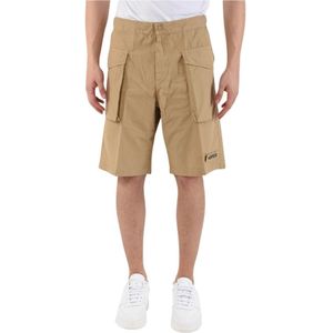 Aspesi, Korte broeken, Heren, Beige, XL, Katoen, Cargo Bermuda Shorts van Katoen