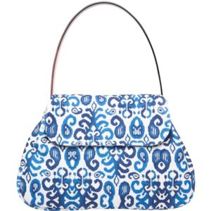 La Milanesa, Wit en blauw fluwelen handtas Veelkleurig, Dames, Maat:ONE Size