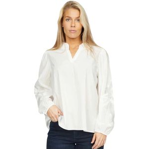 2-Biz, Blouse met Lange Mouwen Wit, Dames, Maat:2XL