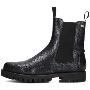 Fred De La Bretoniere, Schoenen, Dames, Zwart, 36 EU, Leer, Zwarte Croc Chelsea Laarzen