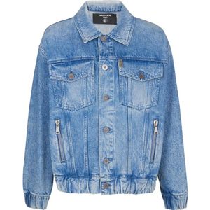 Balmain, Jassen, Heren, Blauw, 2Xl, Katoen, Spijkerjas