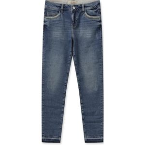 MOS Mosh, Jeans, Dames, Blauw, W27, Katoen, Slim-Fit Mateos Jeans met Geborduurde Details