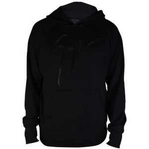 Giuseppe Zanotti, Sweatshirts & Hoodies, Heren, Zwart, S, Katoen, Zwart Sweatshirt met Kristallen Logo