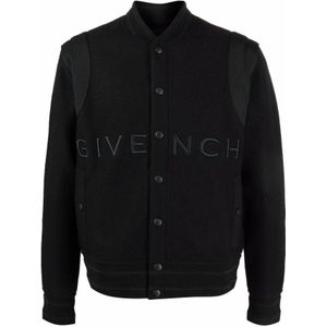 Givenchy, Monochrome Logo Bomberjack Zwart, Heren, Maat:M