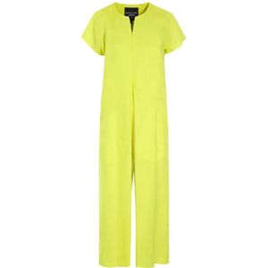 Bitte Kai Rand, Airy Linen Jumpsuit Fluorescent Yellow Geel, Dames, Maat:L