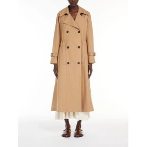 Max Mara Weekend, Mantels, Dames, Bruin, 2Xs, Wol, Bruine Wollen Trenchcoat