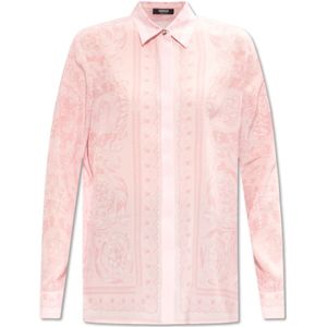 Versace, Blouses & Shirts, Dames, Roze, M, Zijden shirt