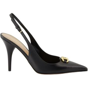 Valentino Garavani, Schoenen, Dames, Zwart, 38 1/2 EU, Leer, VLogo The Bold Leren Pumps