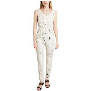 G.Kero, Mouwloze Katoenen Jumpsuit met Schets Veelkleurig, Dames, Maat:M