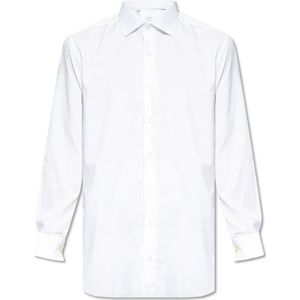 Brioni, Overhemden, Heren, Wit, 5Xl, Katoen, Shirt van biologisch katoen