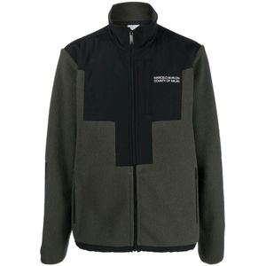 Marcelo Burlon, Sweatshirts & Hoodies, Heren, Groen, L, Polyester, Groene Cross Block Track Jacket