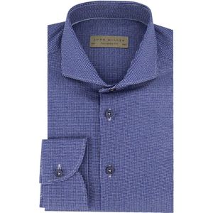 John Miller, Overhemden, Heren, Blauw, XL, Katoen, Blauw Zakelijk Overhemd met Extra Lange Mouwen