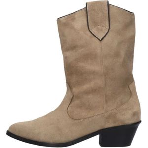 Anonymous Copenhagen, Schoenen, Dames, Beige, 38 EU, Suède, Taupe Suède Cowboy Laarzen Saseline