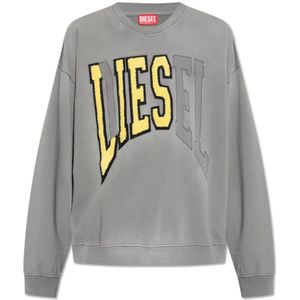 Diesel, Sweatshirts & Hoodies, Heren, Grijs, XL, Katoen, ‘S-Boxt-N6’ sweatshirt met logo