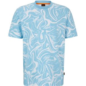 Hugo Boss, Tops, Heren, Veelkleurig, L, Katoen, Ocean Wave T-Shirt