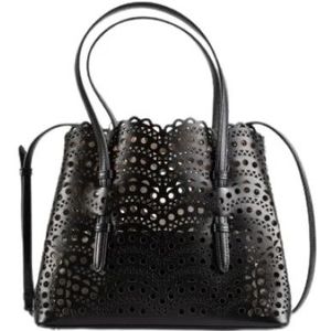 Alaïa, Zwarte leren Vienne Wave tote tas Zwart, Dames, Maat:ONE Size