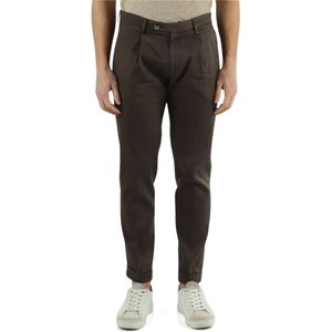 Michael Coal, Broeken, Heren, Bruin, W34, Katoen, Linnen en katoenen slim fit capri