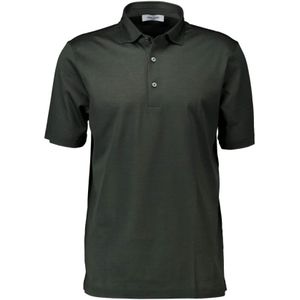 Gran Sasso, Tops, Heren, Groen, L, Katoen, Katoenen Polo Shirt Regular Fit