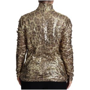 Dolce & Gabbana, Tops, Dames, Geel, L, Polyester, Long Sleeve Tops