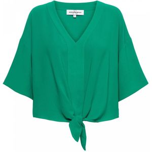 &Co Woman, Blouses & Shirts, Dames, Groen, L, Polyester, Groene V-Hals Blouse
