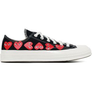 Comme des Garçons, Schoenen, Dames, Zwart, 43 EU, Katoen, Zwarte Heart Chuck 70 Sneakers