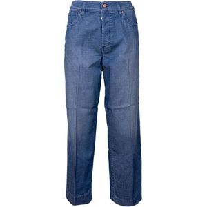 Don The Fuller, Jeans, Dames, Blauw, W29, Hoge taille wijde pijp enkel jeans