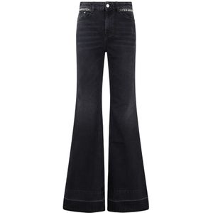 Stella McCartney, Jeans, Dames, Blauw, W28, Katoen, Zwarte Flare Chain Jeans Aw 23