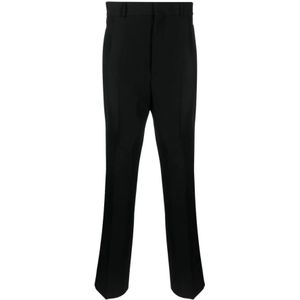 Palm Angels, Broeken, Heren, Zwart, S, Katoen, Gestreepte Katoenen Pantalon