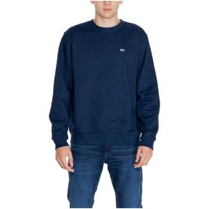 Tommy Hilfiger, Sweatshirts & Hoodies, Heren, Blauw, L, Katoen, Blauwe Sweatshirt met Lange Mouwen