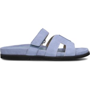 Lina Locchi, Schoenen, Dames, Blauw, 38 EU, Suède, Blauwe Suède Slipper Sue H