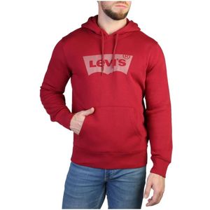 Levi's, Sweatshirts & Hoodies, Heren, Rood, S, Katoen, Heren Regular Fit Sweatshirt met Vaste Capuchon
