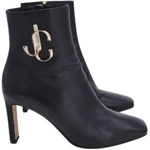 Jimmy Choo Pre-owned, Pre-owned, Dames, Zwart, 37 EU, Leer, Pre-owned Leather boots