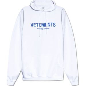 Vetements, Sweatshirts & Hoodies, Heren, Wit, S, Katoen, Hoodie met logo