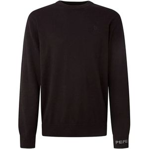 Pepe Jeans, Zwarte Crew Neck Jersey Sweater Bruin, Heren, Maat:M