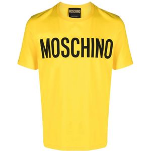 Moschino, Tops, Heren, Geel, S, Katoen, T-Shirts