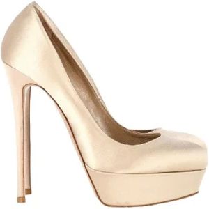 Valentino Vintage, Pre-owned Fabric heels Beige, Dames, Maat:40 EU