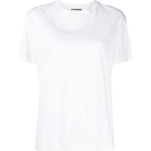 Jil Sander, Witte T-shirts en Polos Wit, Dames, Maat:S