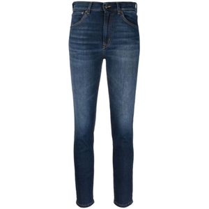 Dondup, Blauwe High-Waisted Skinny Jeans Blauw, Dames, Maat:W30