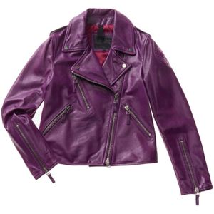 Blauer, Leather Jassen Paars, Dames, Maat:M