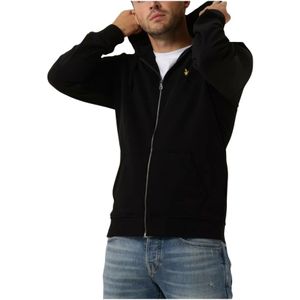 Lyle & Scott, Sweatshirts & Hoodies, Heren, Zwart, XL, Heren Truien & Vesten Zip Through Hoodie