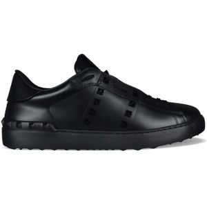 Valentino Garavani, Schoenen, Heren, Zwart, 44 1/2 EU, Leer, Rockstud 11 Untitled sneakers