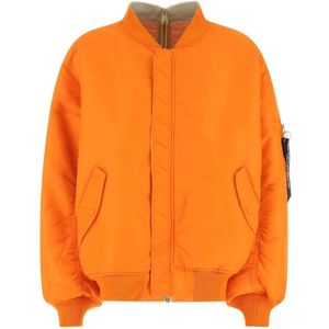 Vetements, Oranje nylon omkeerbaar gevoerde oversized jas met gewatteerde omkeerbare omkeerbare nylon oversized jas Oranje, Heren, Maat:M