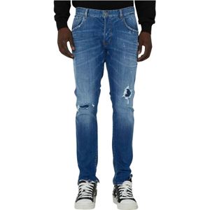 John Richmond, Jeans, Heren, Blauw, W35, Katoen, Slim-fit Jeans
