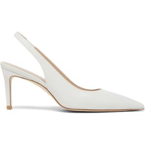 Stuart Weitzman, Schoenen, Dames, Wit, 35 1/2 EU, Leer, Elegante Slingback Pump