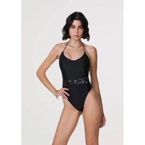 Me-Fui, Badkleding, Dames, Zwart, M, Nylon, Zwarte Monokini met Verwijderbare Vulling